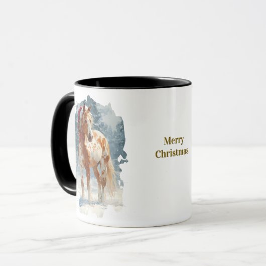 Equestrian Christmas Coffee Mug マグカップ (正面左)