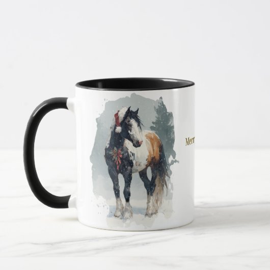 Equestrian Christmas Coffee Mug マグカップ (左)