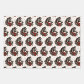 Equestrian Christmas Horse Festive Vintage Holiday ラッピングペーパーシート (正面)