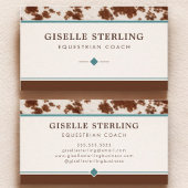 Equestrian Coach Rustic Cowhide Western 名刺