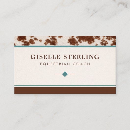 Equestrian Coach Rustic Cowhide Western 名刺 (正面)