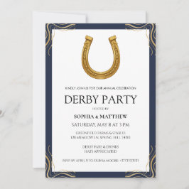 Equestrian Derby Party Modern Race Horse Invite 招待状