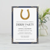 Equestrian Derby Party Modern Race Horse Invite 招待状 (スタンド正面)