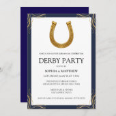 Equestrian Derby Party Modern Race Horse Invite 招待状 (正面/裏面)