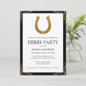 Equestrian Derby Party Modern Race Horse Invite 招待状 (スタンド正面)