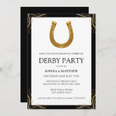 Equestrian Derby Party Modern Race Horse Invite 招待状 (正面/裏面)