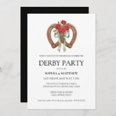 Equestrian Derby Party Modern Race Horse Invite 招待状 (正面/裏面)