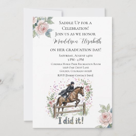 Equestrian Graduation 招待状 (正面)