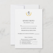 Equestrian Horse Crest Wedding RSVP Card