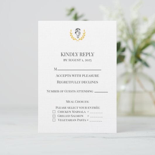 Equestrian Horse Crest Wedding RSVP Card (スタンド正面)