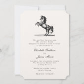 Equestrian Horse Elegant Formal Classic Wedding 招待状 (正面)