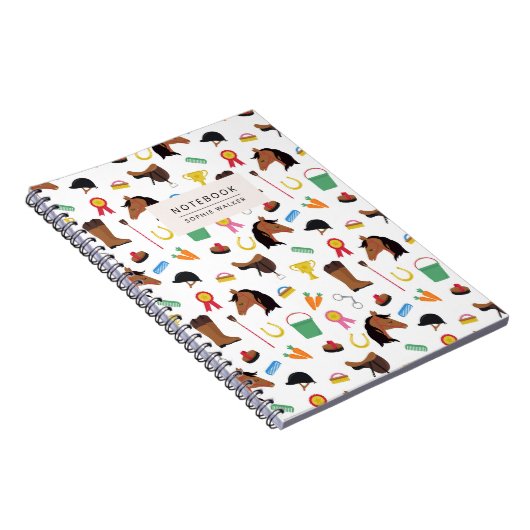 Equestrian Horse Pattern Notebook ノートブック (右側)