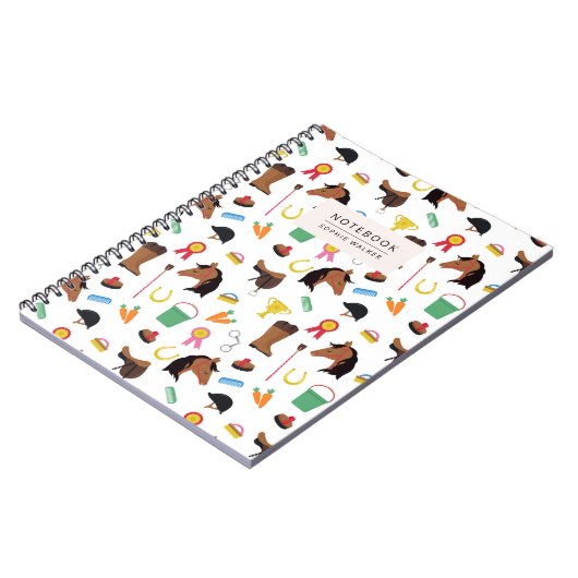 Equestrian Horse Pattern Notebook ノートブック (左側)