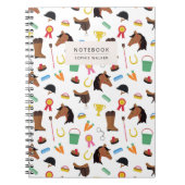 Equestrian Horse Pattern Notebook ノートブック (正面)