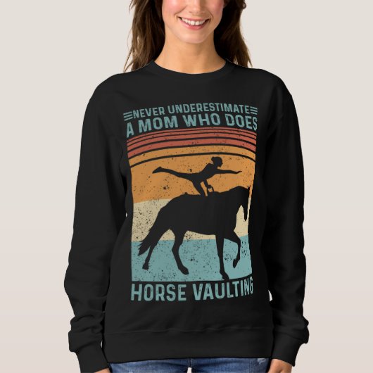 Equestrian Horse Vaulting Retro スウェットシャツ (正面)