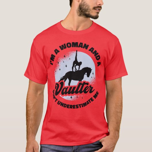 Equestrian Horse Vaulting Vaulter Horseback Riding Tシャツ (正面)