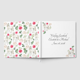 Equestrian Pink Floral Wedding Guest Book ゲストブック
