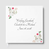 Equestrian Pink Floral Wedding Guest Book ゲストブック (正面)