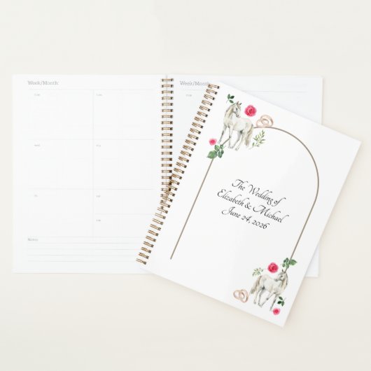 Equestrian Pink Floral Wedding Planner プランナー手帳 (ディスプレー)