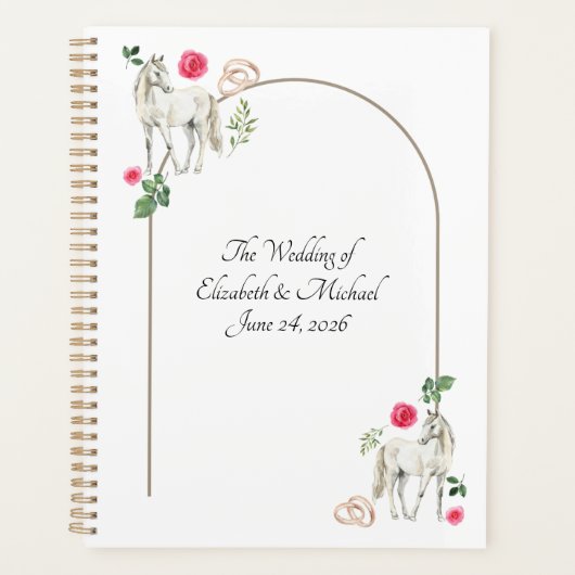 Equestrian Pink Floral Wedding Planner プランナー手帳 (正面)