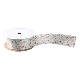 Equestrian Pink Floral Wedding Satin Ribbon サテンリボン
