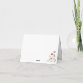 Equestrian Pink Floral Wedding Thank You Card サンキューカード (裏面)