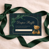 Equestrian Polo Plaid Teddy Bear Diaper Raffle エンクロージャーカード