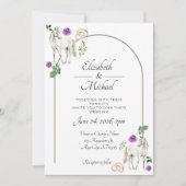 Equestrian Purple Floral Wedding Invitation  招待状 (正面)