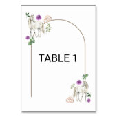 Equestrian Purple Floral Wedding Table Number Card テーブルナンバー (裏面)