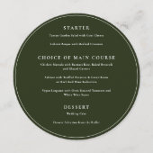 Equestrian Race Horses Dark Green Elegant Wedding メニュー (正面)