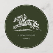 Equestrian Race Horses Dark Green Elegant Wedding メニュー (裏面)