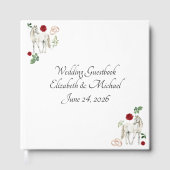 Equestrian Red Floral Rustic Wedding ゲストブック (正面)