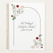 Equestrian Red Floral Rustic Wedding プランナー手帳 (正面)