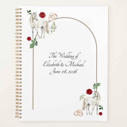 Equestrian Red Floral Rustic Wedding  プランナー手帳 (正面)