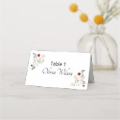 Equestrian Red Floral Rustic Wedding プレイスカード (正面)