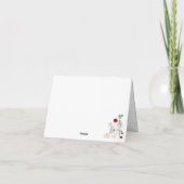 Equestrian Red Floral Wedding Thank You Card サンキューカード (裏面)