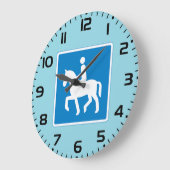 Equestrian Route Symbol Horse Riding Sign ラージ壁時計 (傾斜)