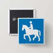 Equestrian Route Symbol Horse Riding Sign 缶バッジ (正面&裏面)