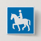 Equestrian Route Symbol Horse Riding Sign 缶バッジ (正面)