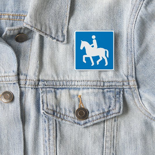 Equestrian Route Symbol Horse Riding Sign 缶バッジ