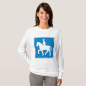 Equestrian Route Symbol Horse Riding Sign Tシャツ (正面フル)