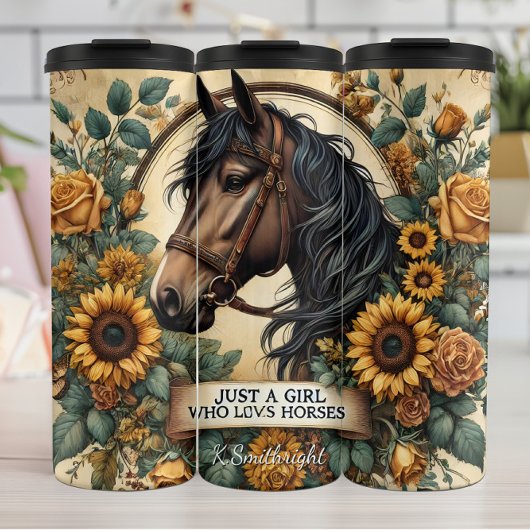 Equestrian Sunflower Rustic Floral Beauty タンブラー