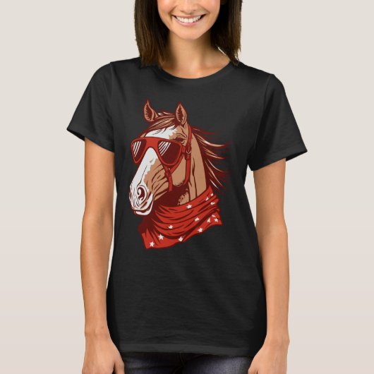 Equestrian Sunglasses Horseback  Horse Riding Tシャツ (正面)