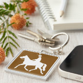 Equestrian Trail Riding Horse Silhouette Icon キーホルダー (正面右)
