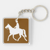 Equestrian Trail Riding Horse Silhouette Icon キーホルダー (裏面)