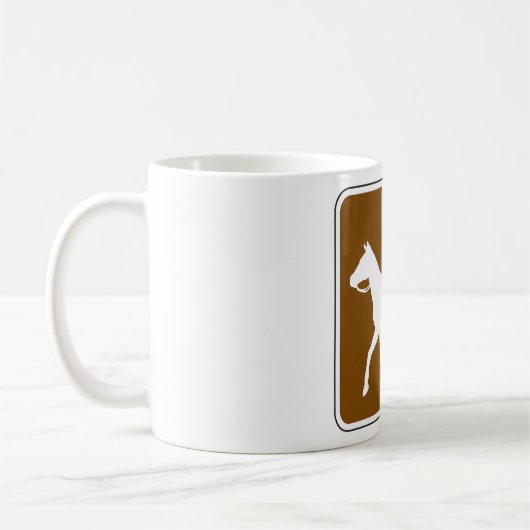 Equestrian Trail Riding Horse Silhouette Icon コーヒーマグカップ (左)