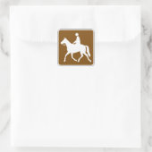 Equestrian Trail Riding Horse Silhouette Icon スクエアシール (バッグ)