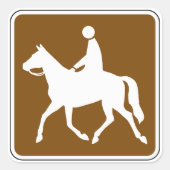Equestrian Trail Riding Horse Silhouette Icon スクエアシール (正面)