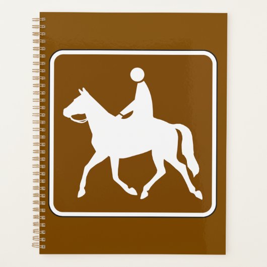 Equestrian Trail Riding Horse Silhouette Icon プランナー手帳 (正面)