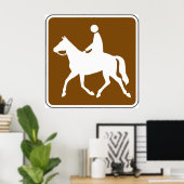 Equestrian Trail Riding Horse Silhouette Icon ポスター (ホームオフィス)